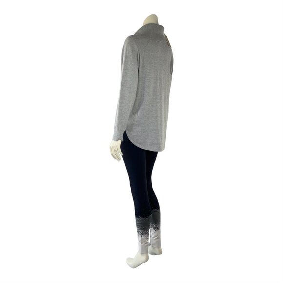 Michael Kors Cowl-Neck Heather Gray Knit sweater top - Size S - Picture 5 of 9